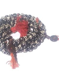 MALA tibétain ÔM  peint à la main sur chaque perle