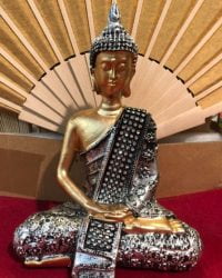 Statue Bouddha dorée et argentée